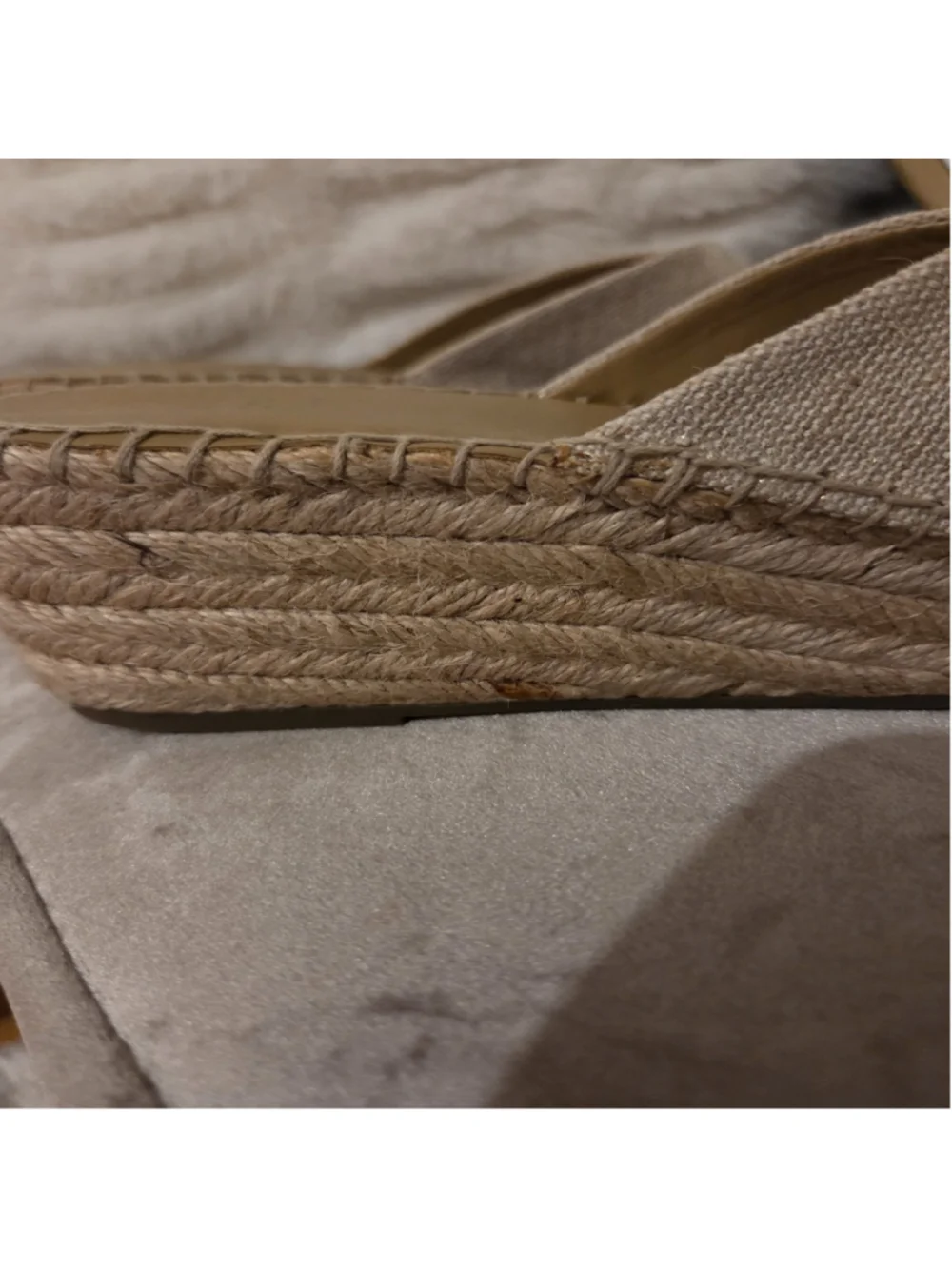 Women's Franco Sarto Beige Espadrille Wedge Sandals Size 7.5
